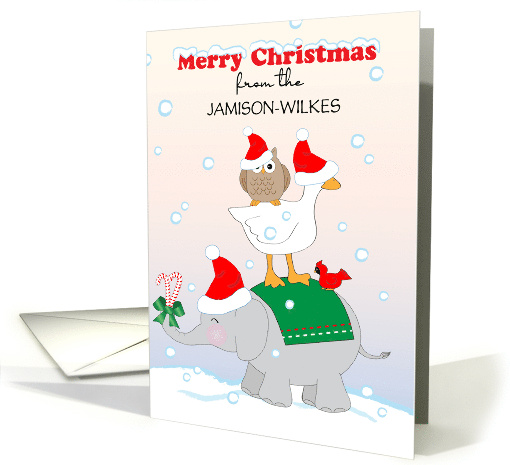 Custom Name Merry Christmas Animals card (1778886)