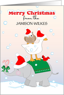 Custom Name Merry Christmas Animals card
