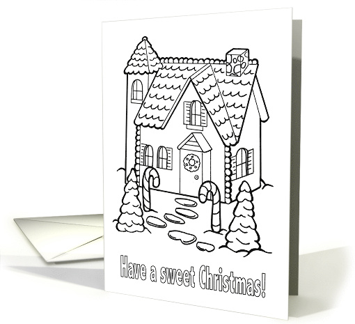Gingerbread House Coloring card (1784204)