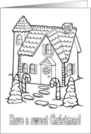 Gingerbread House Coloring Card