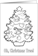 Decorated Christmas Tree Coloring Card