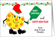 Custom Names Pickleball Christmas card