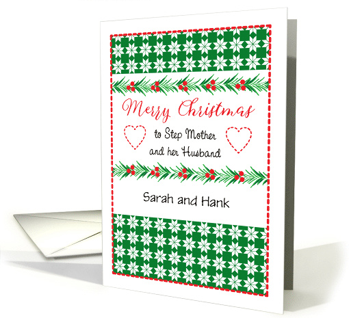 Custom Christmas For Step Mother And Husband card (1792750)