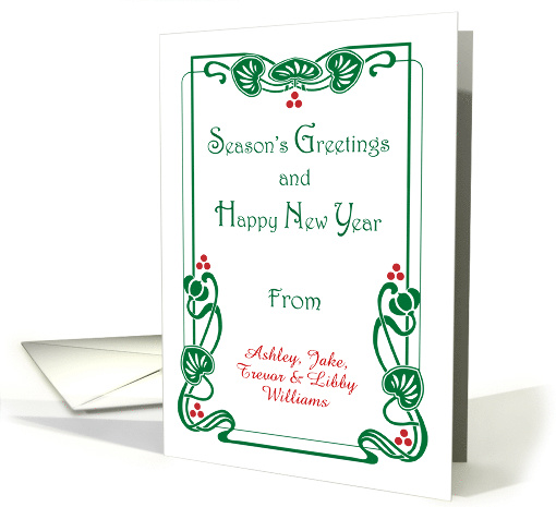 Custom Name Art Nouveau Christmas card (1793610)