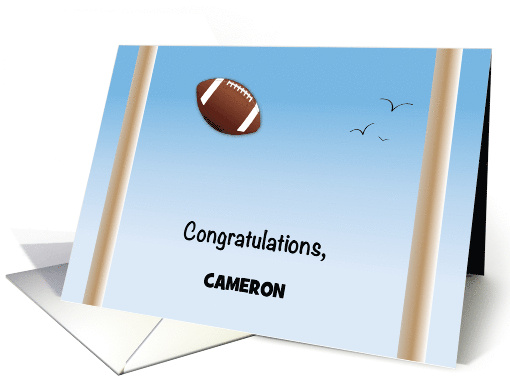 Custom Name Congratulations Football Kicker card (1794098)