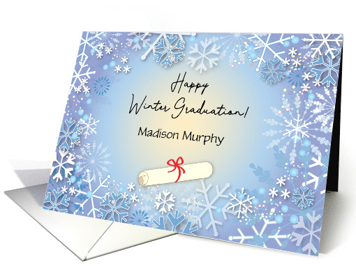 Congratulations Custom Winter Graduation Diploma card (1794554)