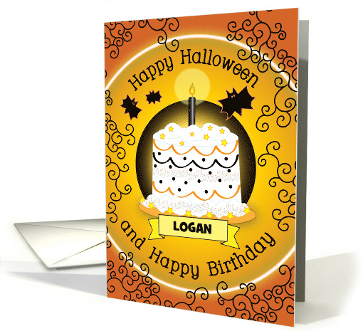 Custom Name Happy Halloween Birthday card (1795254)