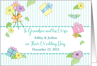 Custom Name Date Congratulations Grandson Wife card