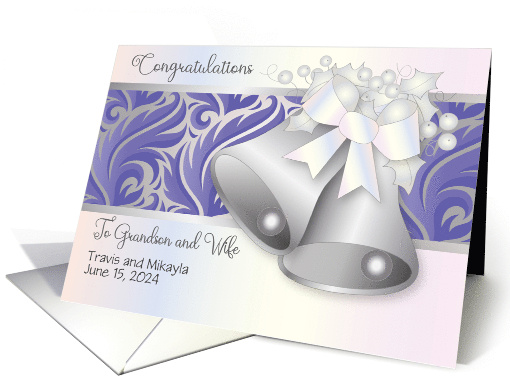 Custom Grandson Wife Name Date Congratulations card (1798090)