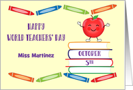 Custom World Teachers Day October 5 card