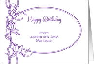 Custom Happy Birthday From Art Nouveau card
