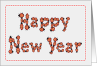 Ladybug Theme Happy New Year card