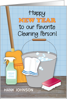 Custom New Year’s Day For Cleaning Person card
