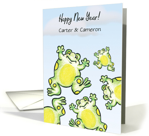 Custom New Year's Day Jumping Frogs Theme card (1802444)