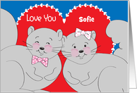 Custom Name Squirrel Valentine card