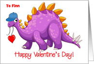 Custom Name Dinosaur Valentine card