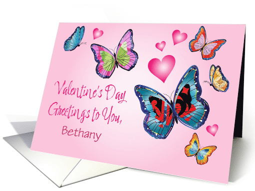 Custom Name Butterfly Valentine card (1804720)