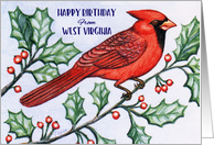 Birthday From West Virginia Cardinal card