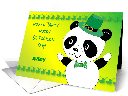Custom Name Panda St Patrick's Day card (1809104)