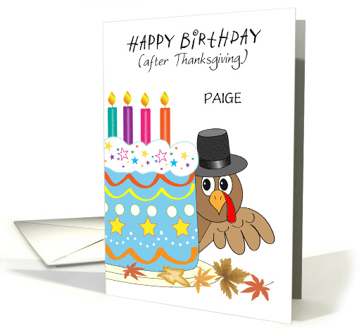 Custom Name After Thanksgiving Birthday Turkey card (1810596)