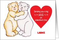 Custom Name Hugging Bears Valentine card