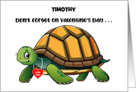 Custom Name Turtle Valentine card