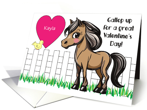 Custom Name Pony Valentine card (1812370)