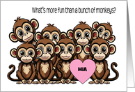 Custom Name Monkeys Valentine card