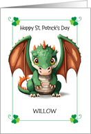 Custom Happy St Patrick’s Day Baby Dragon card