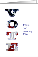 USA Flag Vote Election card