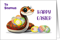 Custom Name Easter Snake Theme card