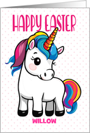 Custom Name Unicorn Easter card