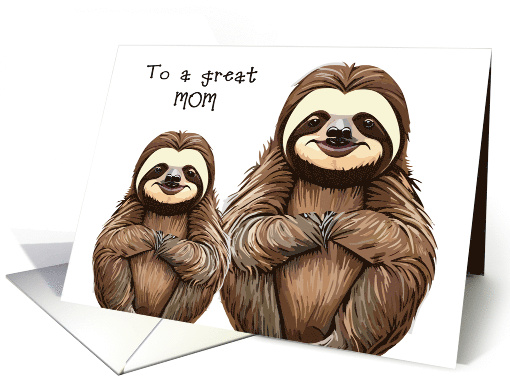 Cartoon Sloth Mother's Day card (1824882)