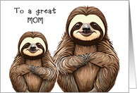 Cartoon Sloth Mother’s Day card