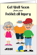 Custom Name Pickleball Injury Get Well card