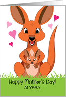 Custom Name Mother’s Day Kangaroos card