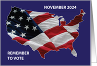 USA Map American Flag Vote 2024 card