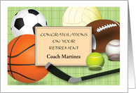 Custom Congratulations PE Teacher Retirement card