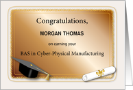 Custom Congratulations BAS Cyber Physical Manufacturing card