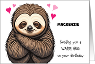 Personal Name Sloth Birthday card