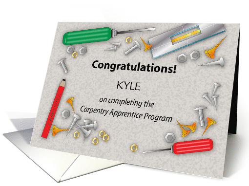Custom Congratulations Carpentry Apprentice Program card (1852266)