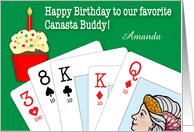 Custom Canasta Card Birthday Cupcake card