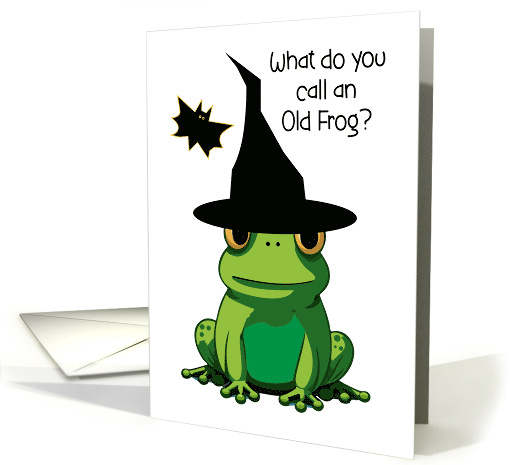 Old Frog Halloween Witch Hat card (1866560)