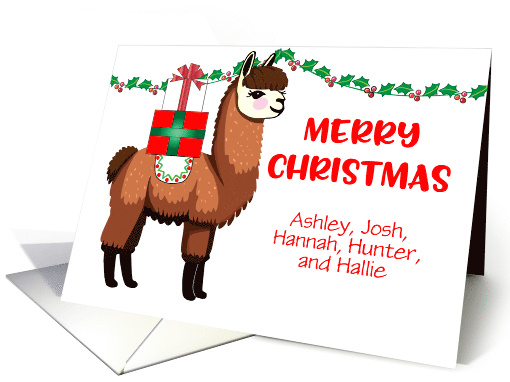 Custom Name Christmas Llama card (1873232)