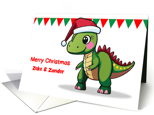 Custom Name Christmas Dinosaur card (1873836)