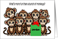 Custom Name Christmas Monkeys card