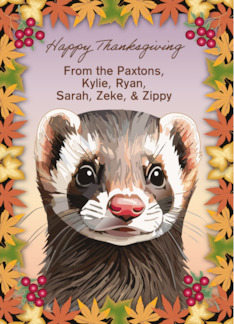 Custum Name Thanksgiving Ferret Leaves