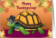 Turtle Happy Thanksgiving Leaves card