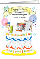 Custom Name Decorator Interior Designer Birthday Cake card