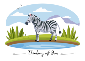 Thinking of You Zebra Theme